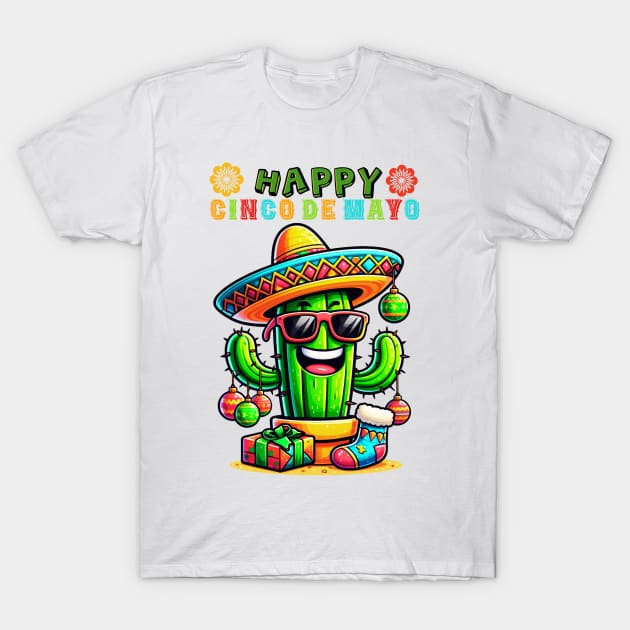 Happy Cinco De Mayo Viva Mexico Funny Cactus T-Shirt by lostology